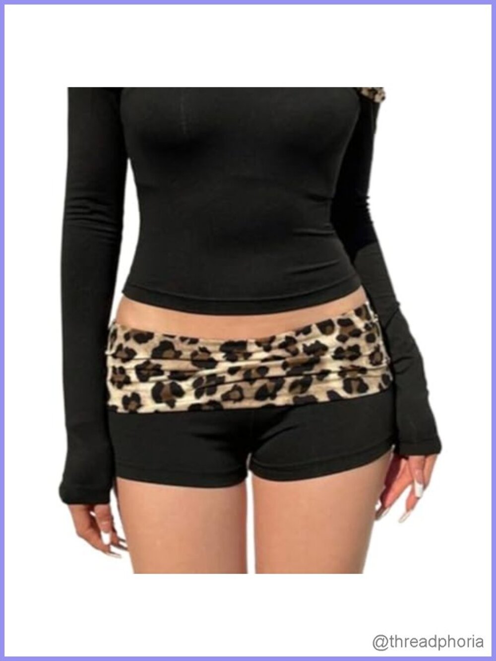 Women's Micro Mini Fold Over Lounge Shorts Stretch Y2K Patchwork